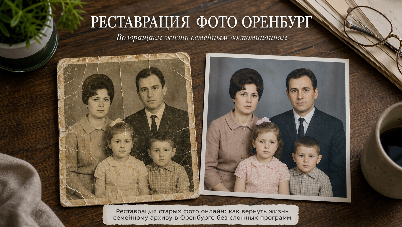 Реставрация старых фото онлайн: как вернуть жизнь семейному архиву в Оренбурге без сложных программ