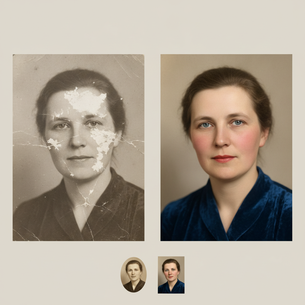 Цветное фото на памятник: как подготовить старый снимок для фотокерамики и гравировки